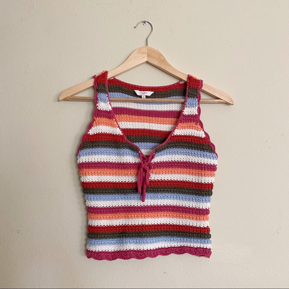 Candie’s crochet tank top